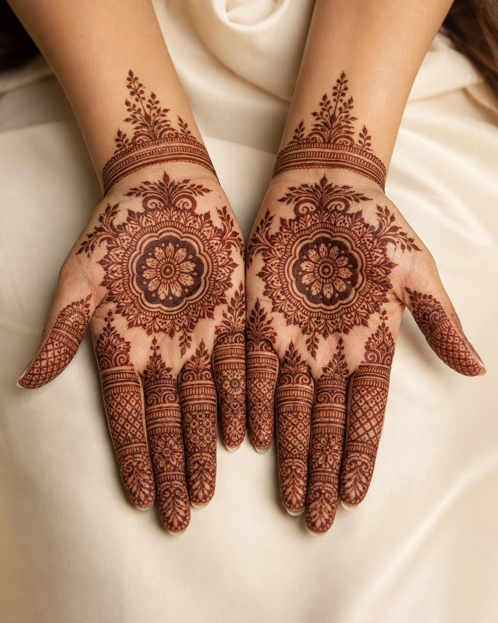 Bridal Mehndi henna design by Cone & Curls