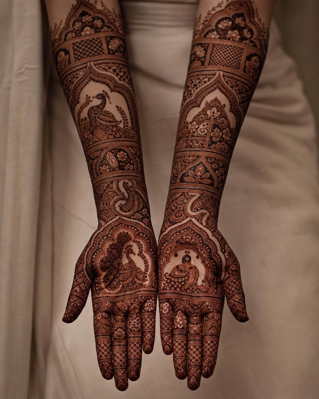 Royal Bridal henna design by Cone & Curls